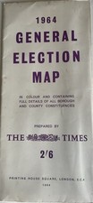 Listing image for General Election Map 1964 Political Poster The Times Newspaper