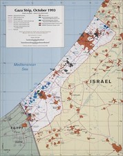 Listing image for Political 1994 CIA Map of the Gaza Strip, West Bank, Israel. War History Poster