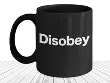 Listing image for Disobey Mug Anarchist Stuff Vendetta Self Ownership Critical Thinking Question