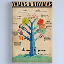 Listing image for Yamas & Niyamas Yoga Poster, Tree of Ethics Yoga Poster, Wellness Space Decor