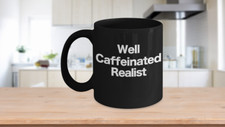Listing image for Realist Mug Black Coffee Cup Truth Logic Critical Thinking Objectivism