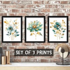 Listing image for Set of 3 Prints Botanical Wall Art Framed Flower Artwork Floral Art Home Decor