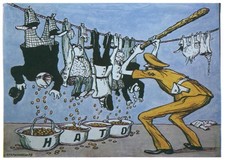 Listing image for Vintage Political Cartoon Wall Art Poster - Satirical Print Home Decor