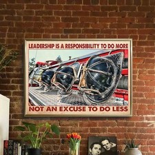Listing image for Firefighter Leadership Poster | Motivation Quote Wall Art | Fire Dept Decor
