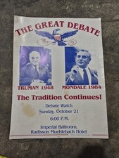 Listing image for VTG The Great Debate Poster Harry S Truman Walter F Mondale Radisson Muehlebach