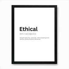 Listing image for Ethical Definition Meaning Art Prin Framed Wall Art Poster Canvas Print Picture
