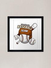 Listing image for Championship Baseball Team Logo Bas Framed Wall Art Poster Canvas Print Picture
