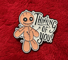 Listing image for THINKING OF YOU enamel pin - voodoo doll pins - FREE SHIPPING