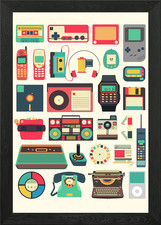 Listing image for RETRO TECHNOLOGY Framed Wall Art Poster Canvas Print Picture