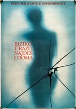 Listing image for Original Vintage Poster RISK OF INJURY - BE CAREFUL - HOUSEHOLD - WORK - SAFETY