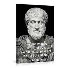 Listing image for Aristotle Quote Statue Image Poster Wall Art Inspirational Philosophy Decor
