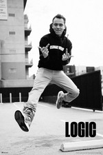 Listing image for Logic Merch Middle Fingers Jump Photo Rap Posters Laminated Poster 16x24
