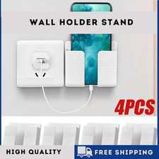 Listing image for 4pc Wall Mounted Mobile Phone Charging Organizer Storage Box Holder Stand Rack