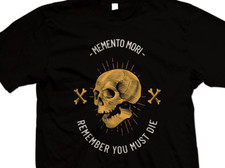 Listing image for Memento Mori T-Shirt - Skull and Crossbones T Shirt - Stoic Stoicism philosophy