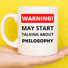 Listing image for Warning Philosophy Mug | Philosophy Gifts | Gifts For Philosophy Lovers