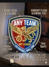 Listing image for Custom LED Football Crest Sign | Personalized Illuminated Team Logo