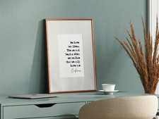 Listing image for Confucius Quote Print We Have Two Lives Philosophy Quote Print Wall Art Unframed