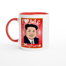 Listing image for Kim Jong Un Mug | Red White Ceramic Coffee Cup | Political Humor 11oz