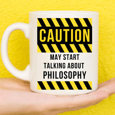Listing image for Caution Philosophy Mug | Philosophy Gifts | Gifts For Philosophy Lovers