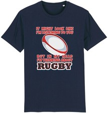 Listing image for Thinking About Rugby T-Shirt Funny Joke Rugby Player Gift Idea For Him Dad Son