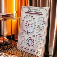 Listing image for Logical Fallacies Poster ,Critical Thinking Wall Art , Philosophy Infographic