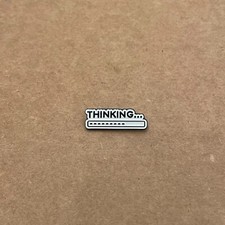 Listing image for Pin - Retro Computer Inspired Thinking Mode (enamel pin / lapel pin)