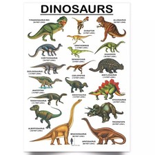 Listing image for Dinosaurs Educational Chart Prehistoric Animal Poster Wall Art