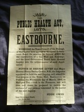 Listing image for EASTBOURNE PUBLIC HEALTH ACT POSTER 1875