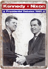 Listing image for Kennedy Nixon Debate Political Poster 1960 12" x 9" Reproduction Metal Sign ZC05